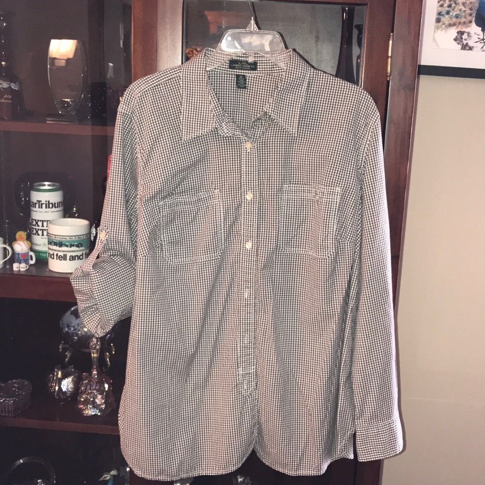 Ralph Lauren button down-White/black mini checks